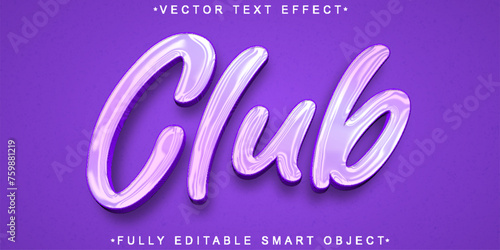Soft Purple Club Vector Fully Editable Smart Object Text Effect