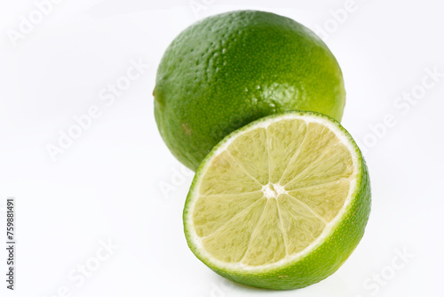 Lime slices isolated on white background 2