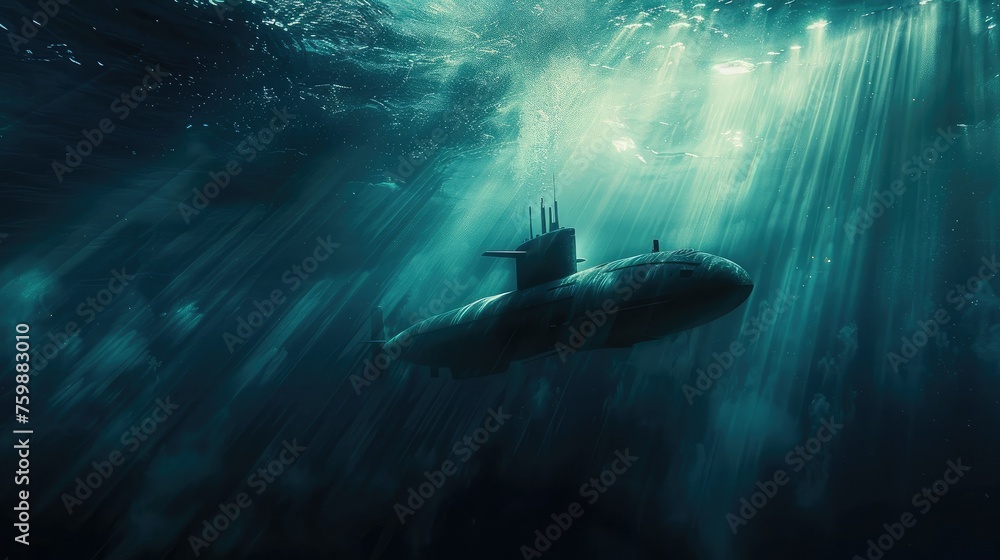 Emergence of Naval Superiority Submarine Showcase - obrazy, fototapety, plakaty 