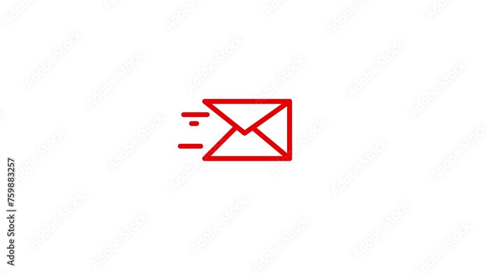 Send Email icon animation on white background. Sending and Receive Message Concept Send Email icon animation on white background. Sending and Receive Message Concept