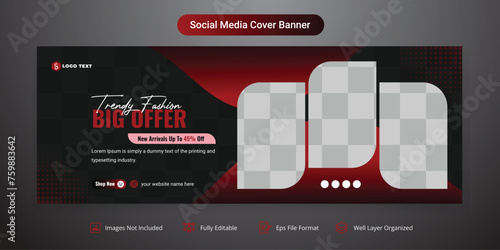 Trendy Fashion Sale Social Media Facebook Cover Banner Template