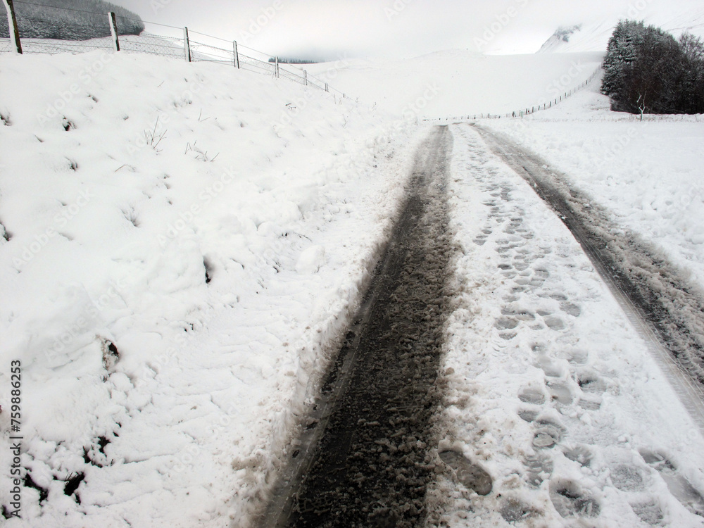 Winter landscape - Spital of Glenshee - Scotland - UK Winter landscape - Spital of Glenshee - Scotland - UK