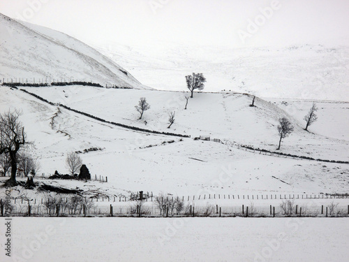 Obraz na płótnie Winter landscape - Spital of Glenshee - Scotland - UK w salonie