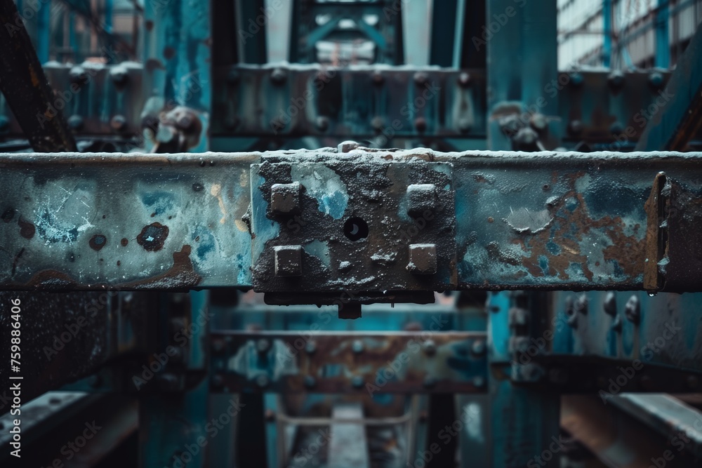 close up of old rusty machinery 