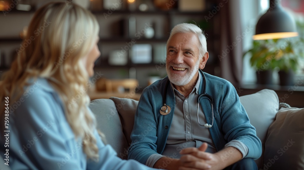 Eldery Doctor and patient in conversation Eldery Doctor and patient in conversation