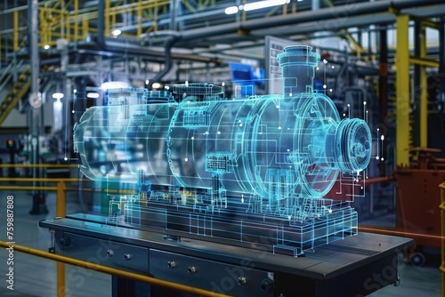 Digital twin simulation of an industrial manufacturing process with real-time iot data integration.