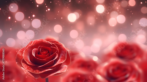 red rose with bokeh background AI generated
