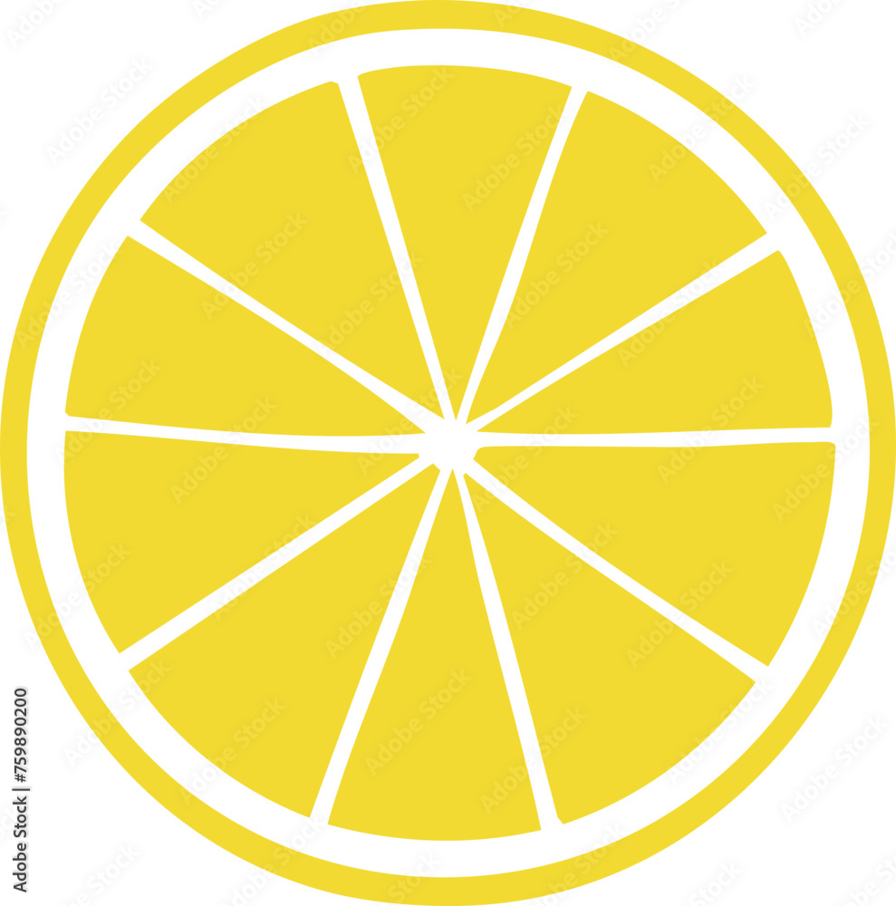 Lemon slice vector icon illustration 