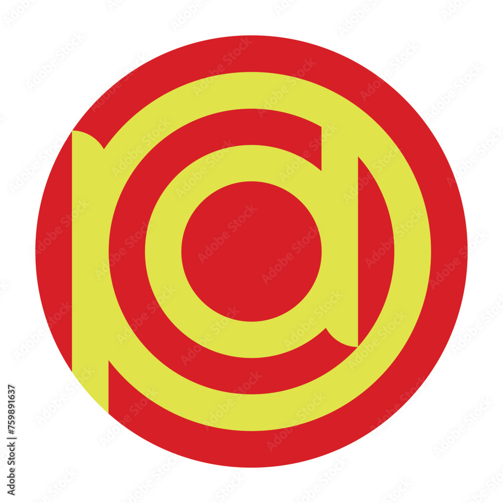P.D letter sign vector icon red, yellow color. for templates, brands, symbols P.D letter sign vector icon red, yellow color. for templates, brands, symbols