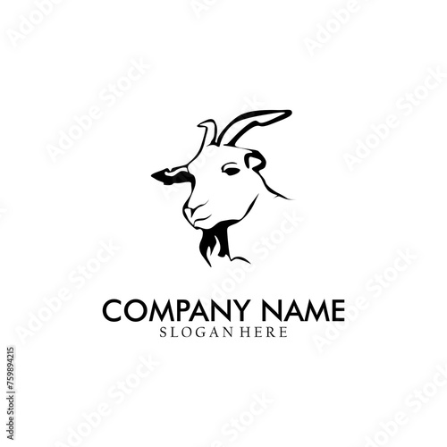 Luxury sheep logo design template.