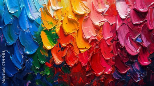 Multicolored Painting Featuring a Rainbow of Colors
