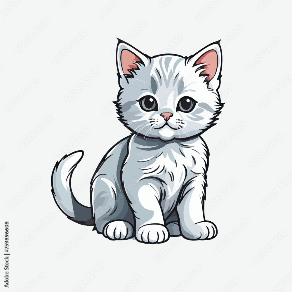 Obraz premium cute kitten vector isolated