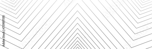 Black curved lines that go from thin to thick. Sharp corners drawn in ink. Abstract geometric background with monochrome zigzag texture. Vector illustration of diagonal broken lines. photo