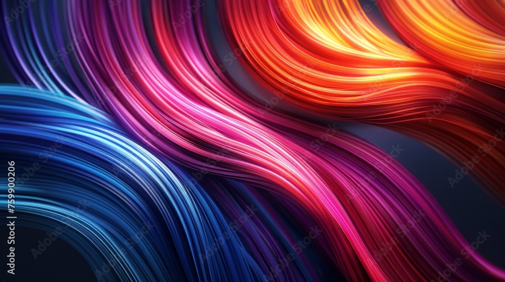 Vibrant cascade of different colored hair strands in artistic array. A vivid journey through rainbow hair inspirations Vibrant cascade of different colored hair strands in artistic array. A vivid journey through rainbow hair inspirations