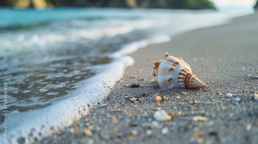 Seashells on the beach, island tourism concept, beach shell screen saver, advertising screen, public service advertisement Seashells on the beach, island tourism concept, beach shell screen saver, advertising screen, public service advertisement