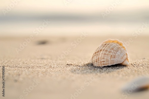 Seashells on the beach, island tourism concept, beach shell screen saver, advertising screen, public service advertisement