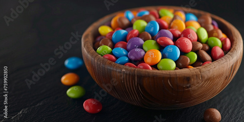 Colored candies in a bowl 