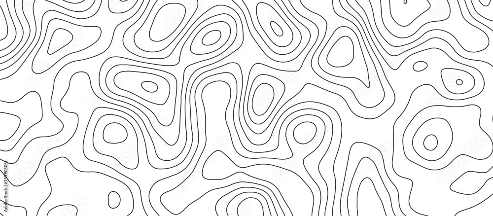 abstract white wave paper curved reliefs background. Topography map pattern, Geographic curved, vector illustration. seamless textrue, vintage waves. Panorama view multicolor wave curve line. - obrazy, fototapety, plakaty 