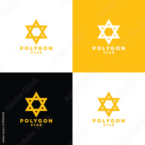 elegant realistic stars with intersecting and intertwining style vector illustration logo designs concept