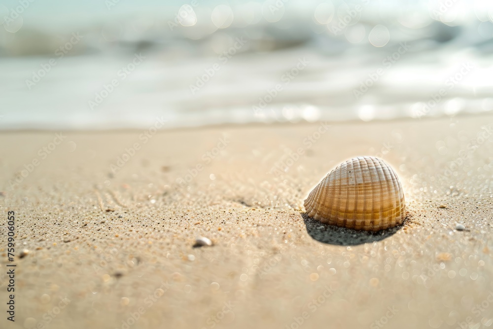 Seashells on the beach, island tourism concept, beach shell screen saver, advertising screen, public service advertisement Seashells on the beach, island tourism concept, beach shell screen saver, advertising screen, public service advertisement