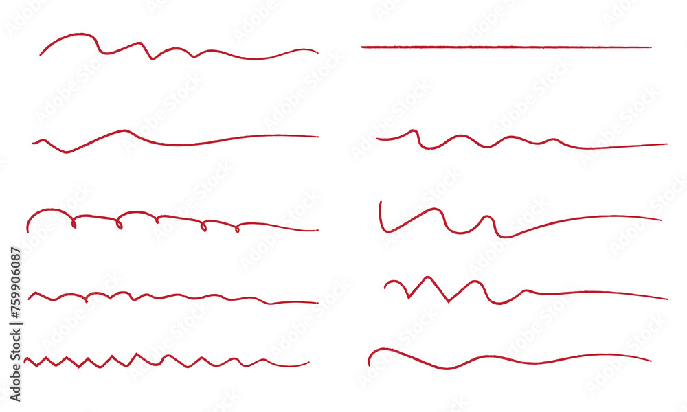 Line underline red crayon brush pencil pen marker paint stroke. Line red brush crayon highlight underline strike color through drawn strikethrough handwritten emphasis squiggle swoosh under. Line underline red crayon brush pencil pen marker paint stroke. Line red brush crayon highlight underline strike color through drawn strikethrough handwritten emphasis squiggle swoosh under.