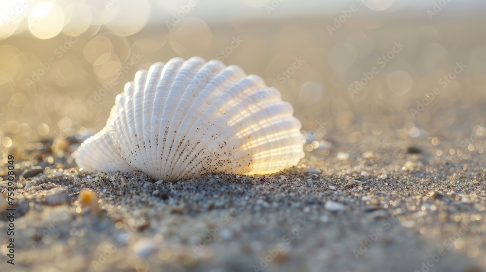 Seashells on the beach, island tourism concept, beach shell screen saver, advertising screen, public service advertisement Seashells on the beach, island tourism concept, beach shell screen saver, advertising screen, public service advertisement