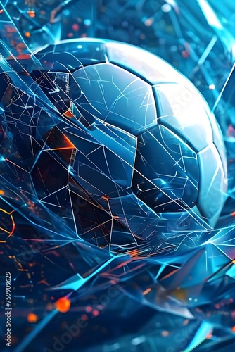 abstract digital soccer football composition photo