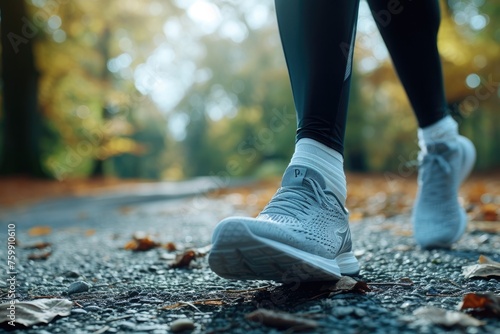 A detailed shot showcasing the running shoes of a person with tightly tied laces, ready for a workout or a jog, A runner's graphically displayed sprained foot, AI Generated
