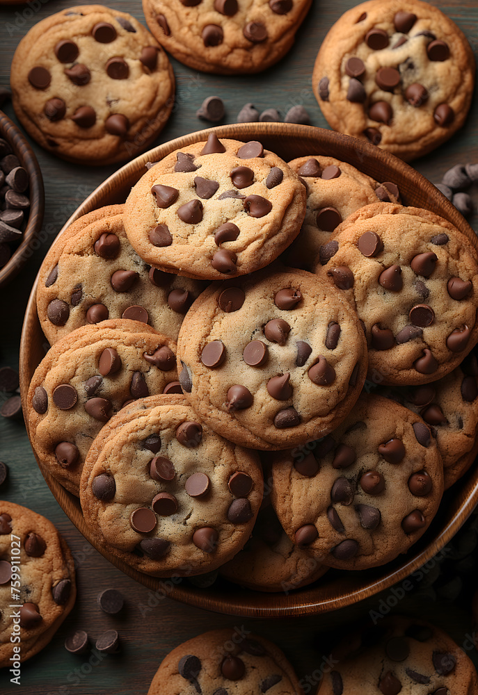 Freshly Baked Chocolate Chip Cookies Close-up Freshly Baked Chocolate Chip Cookies Close-up