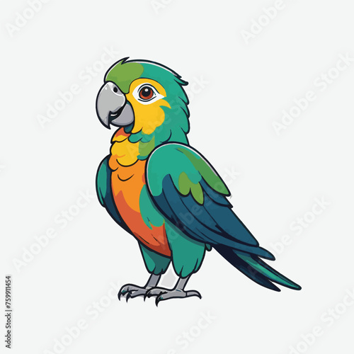 cute colorfull parrot vector isolated