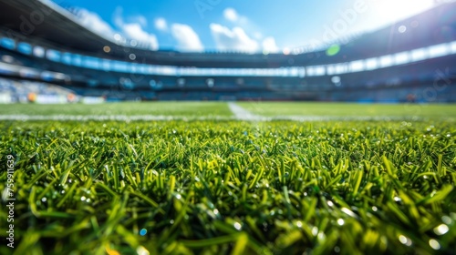 the grass is the view of a soccer stadium.