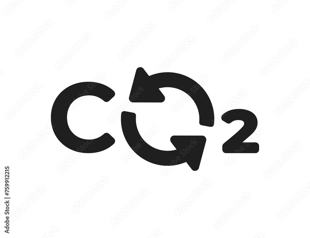 Reducing carbon emission icon. Reduce co2 gas graphic design. Ecology and environment