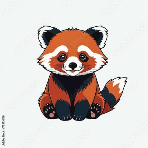 cute red panda vector isolated