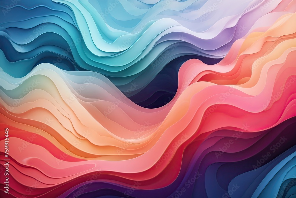 Obraz premium swirling pastel waves background, created by ai generated