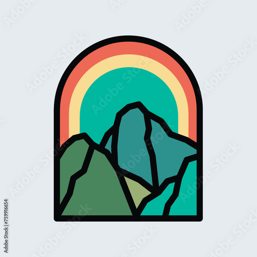 Mountains graphic illustration vector art t-shirt design