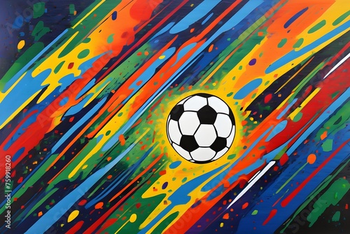 abstract digital soccer football composition painting photo
