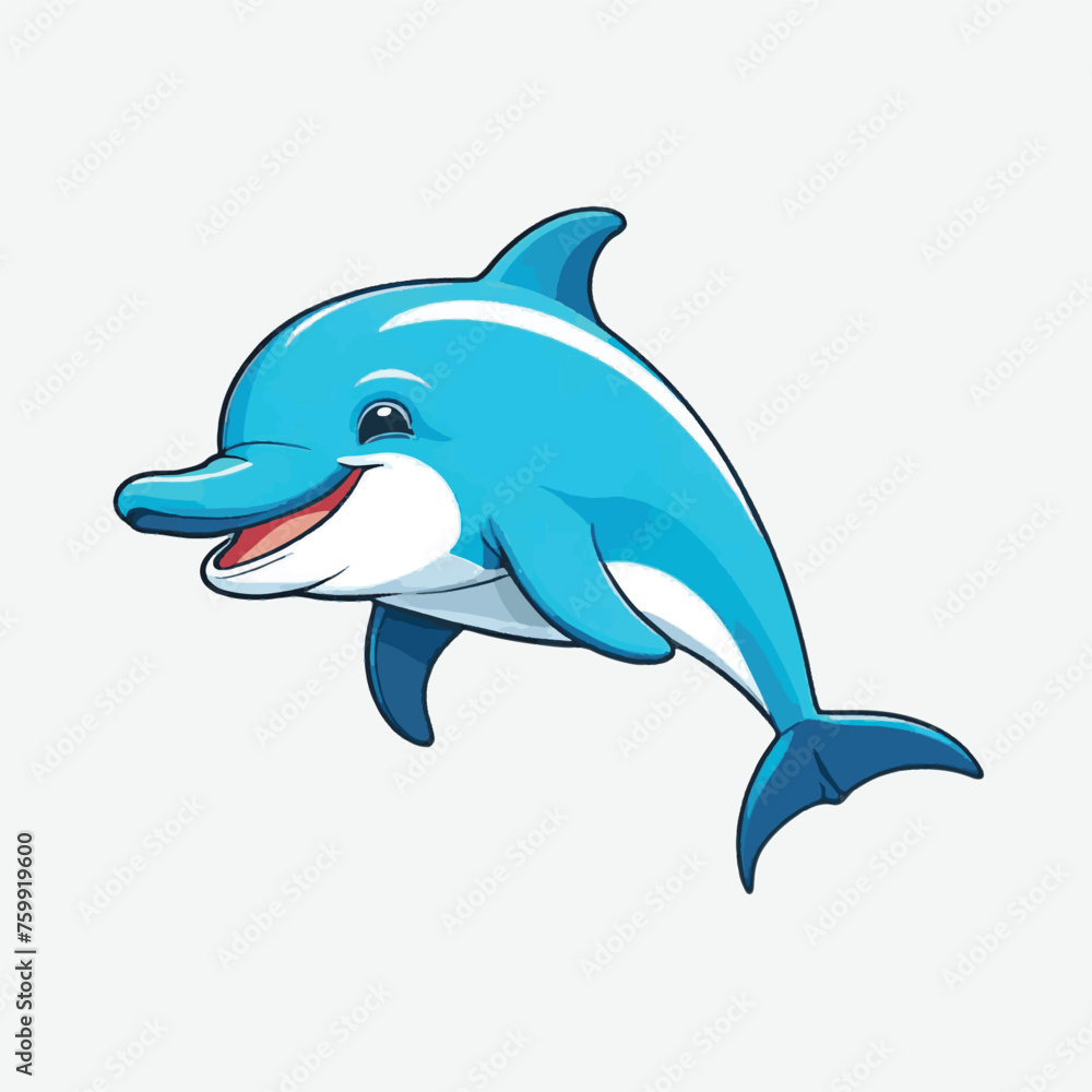 Fototapeta premium cute funny dolphin vector isolated
