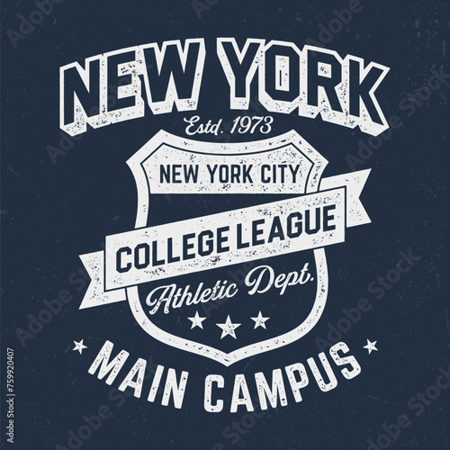 New York City College League - Aged Tee Design For Printing