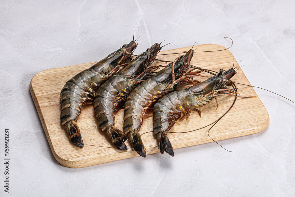 Raw tiger prawn for cooking