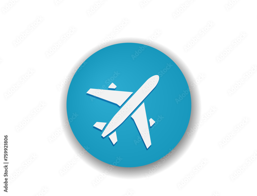 plane round icon. aviation, vacation and travel symbol. vector illustration for tourism design