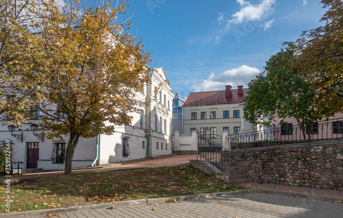 Old buildings in the upper city of Minsk in autumn