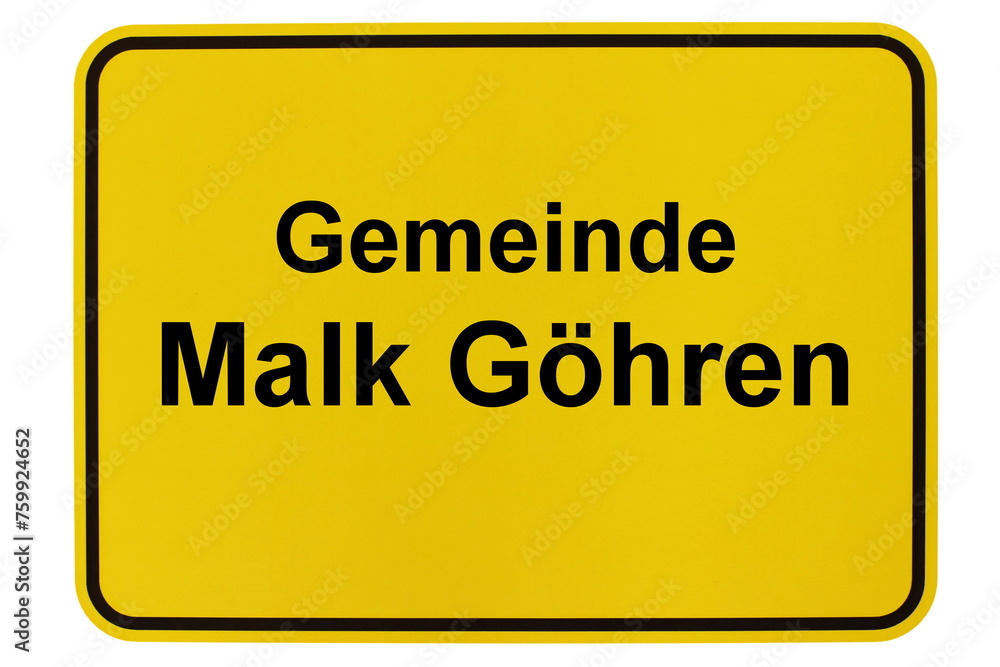 Illustration eines Ortsschildes der Gemeinde Malk Göhrer in Mecklenburg-Vorpommern Illustration eines Ortsschildes der Gemeinde Malk Göhrer in Mecklenburg-Vorpommern