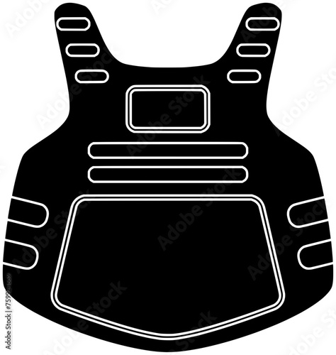 army illustration military silhouette protection logo vest icon uniform outline bulletproof equipment armor security war clothing camouflage soldier body shape police safety accessory for vector