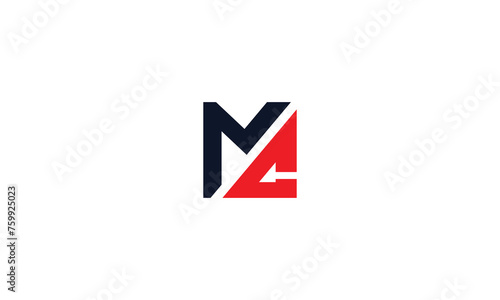 Vector MC letter logo design vector with black and red colors. CM Letter Logo Design. Initial letters MC logo icon.
