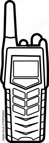 Fire Radio Outline Illustration Vector