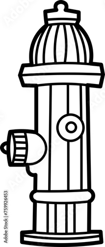 Fire Hydrant Outline Illustration Vector