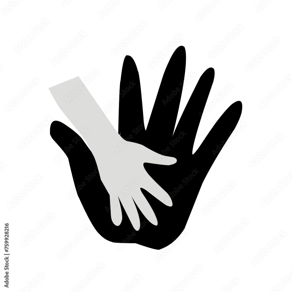 Caring hand logo, vector illustration Caring hand logo, vector illustration