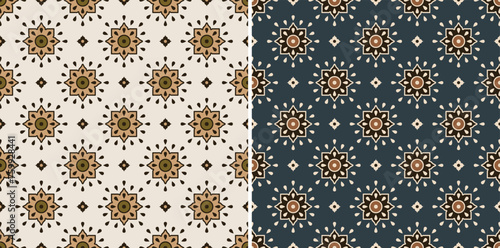 Digital Ajrakh seamless pattern. block print Pattern and batik print Background digital printing textile pattern. Kalamkari Block Print Seamless Pattern. EPS file format.