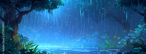 Rain time cartoon background © Nadim's Works