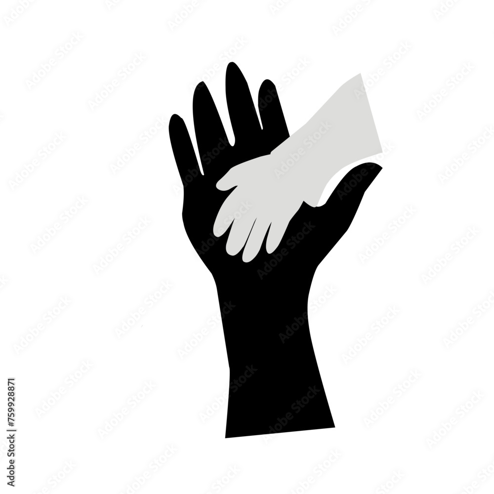 Caring hand logo, vector illustration Caring hand logo, vector illustration